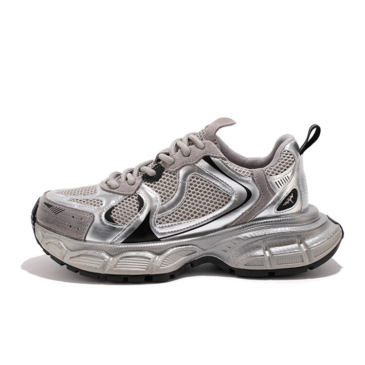 

Кроссовки Quantity LIANGHUO Chunky Sneakers Women's Low-top, серебряный, Серый, Кроссовки Quantity LIANGHUO Chunky Sneakers Women's Low-top, серебряный