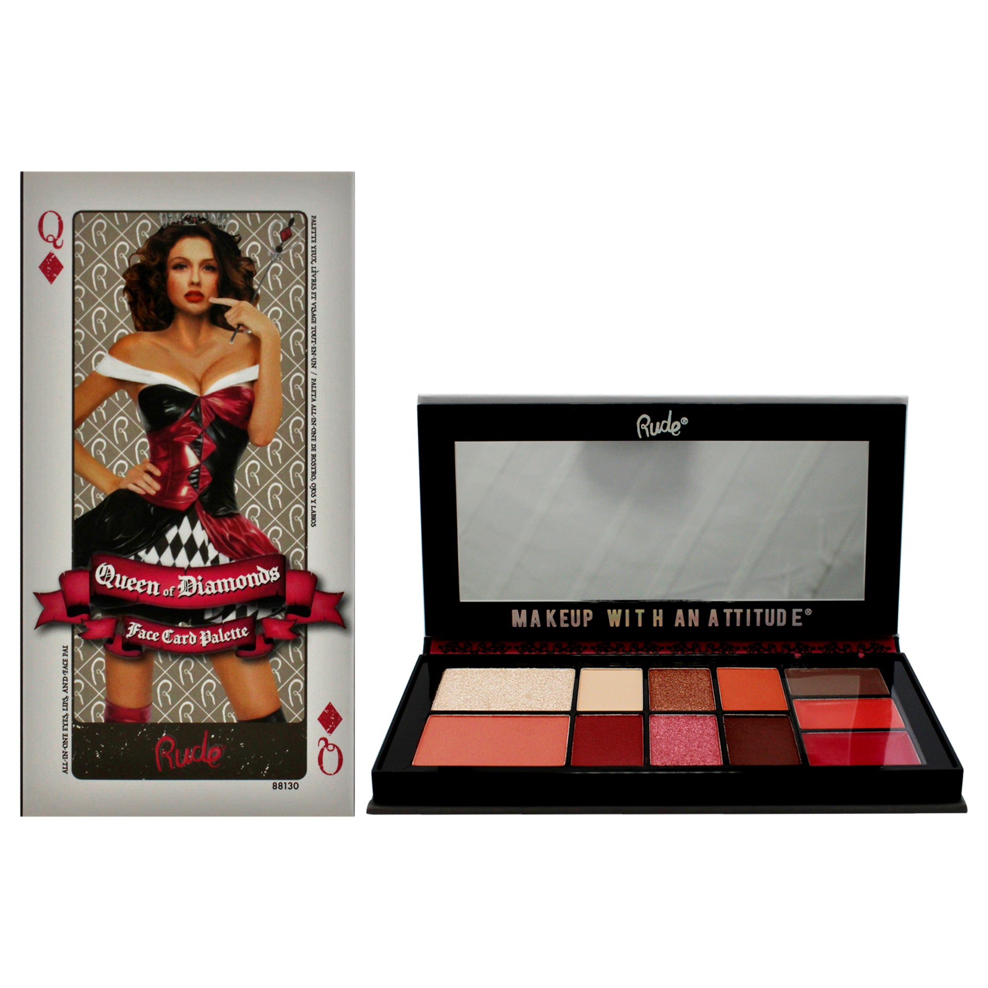 

Палетка теней Face Card - Queen of Diamonds от Rude Cosmetics для женщин - 0,51 унции Rude Cosmetics, Small