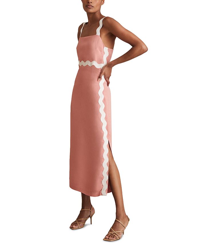 

Платье миди Asher Wave Craft REISS, розовый