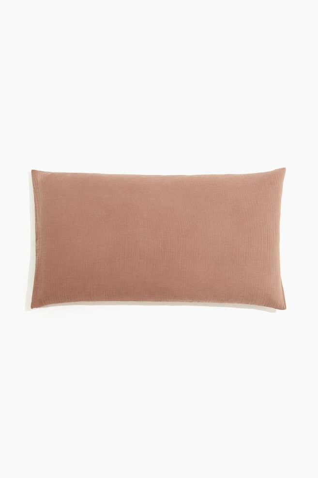 

Наволочка из хлопкового муслина H&M, 50x90 см, коричневый