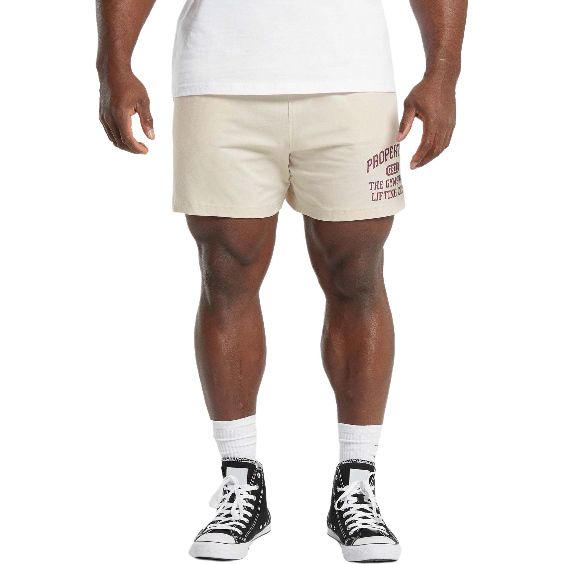 

Лёгкие джерси шорты Повседневные шорты Мужские бежевые GYMSHARK