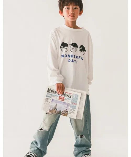 Детская футболка с длинным рукавом jeans-b WONDEFULロングＴシャツ — фото 3