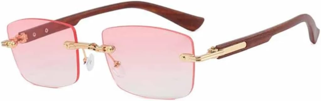 

Солнцезащитные очки с защитой UV400 | Без оправы, прозрачные, в стиле панк | для женщин и мужчин, для занятий спортом на открытом воздухе и вождения DSVIGF, Brown Pink