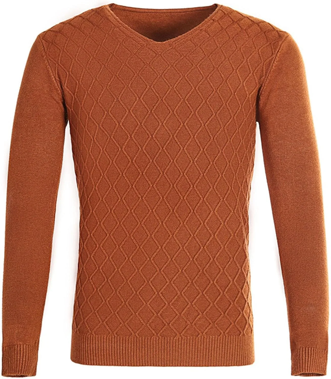 

Мужской свитер с V-образным вырезом, базовый, уютный, кабельная вязка Cambkatl