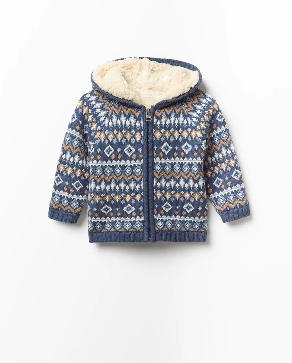 

Жаккардовая куртка с подкладкой Sfera, темно-синий