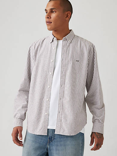 

Аутентичная рубашка на пуговицах Levi's, цвет Waylon Stripe Delicioso - Brown