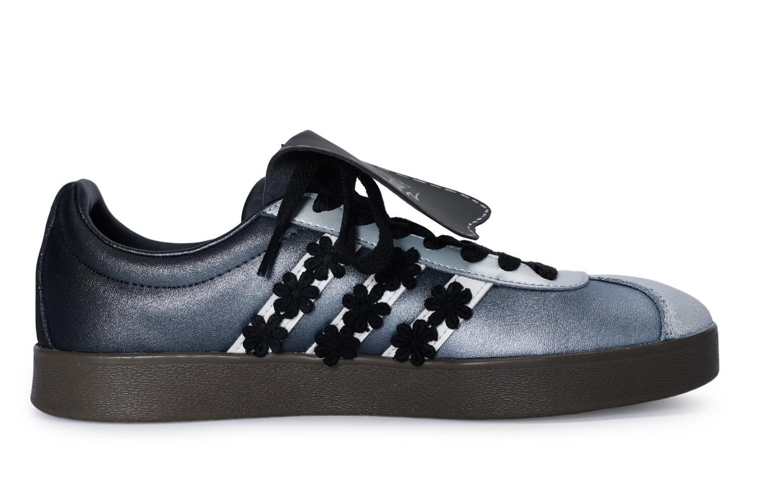 

Кроссовки adidas neo Vl Court Skateboarding Shoes Unisex Low-top Silver, черный/серебряный