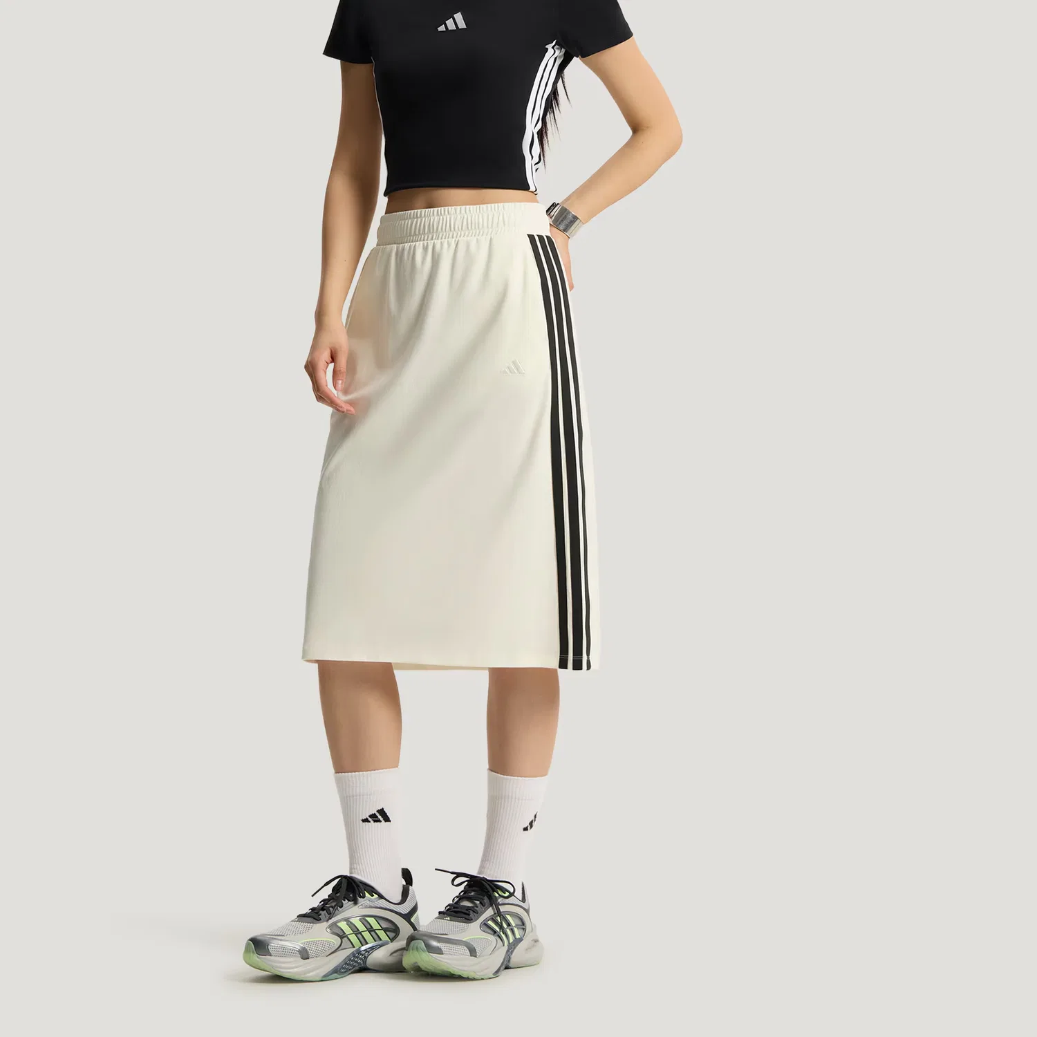 Юбка трикотажная Casual Long Skirt женская Adidas, Jade White — фото 4