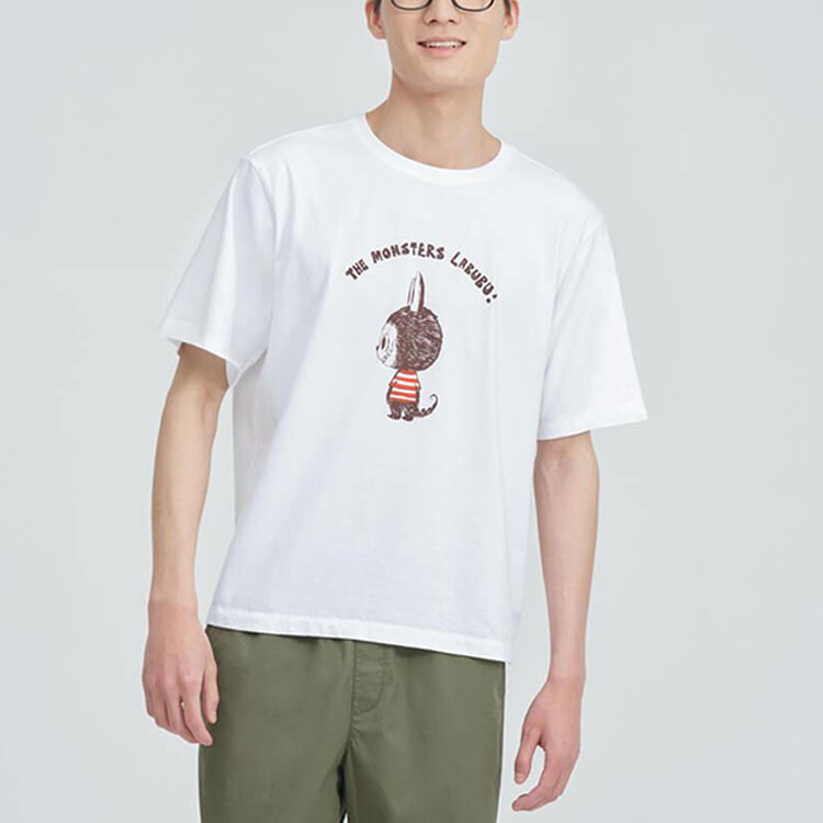 Футболка Pop Mart X унисекс белая Uniqlo, белый — фото 4