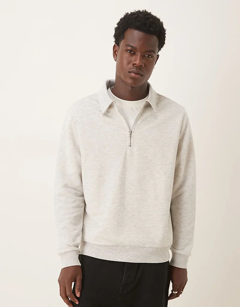 

Толстовка ASOS DESIGN с петлевой спинкой и молнией в каменном цвете