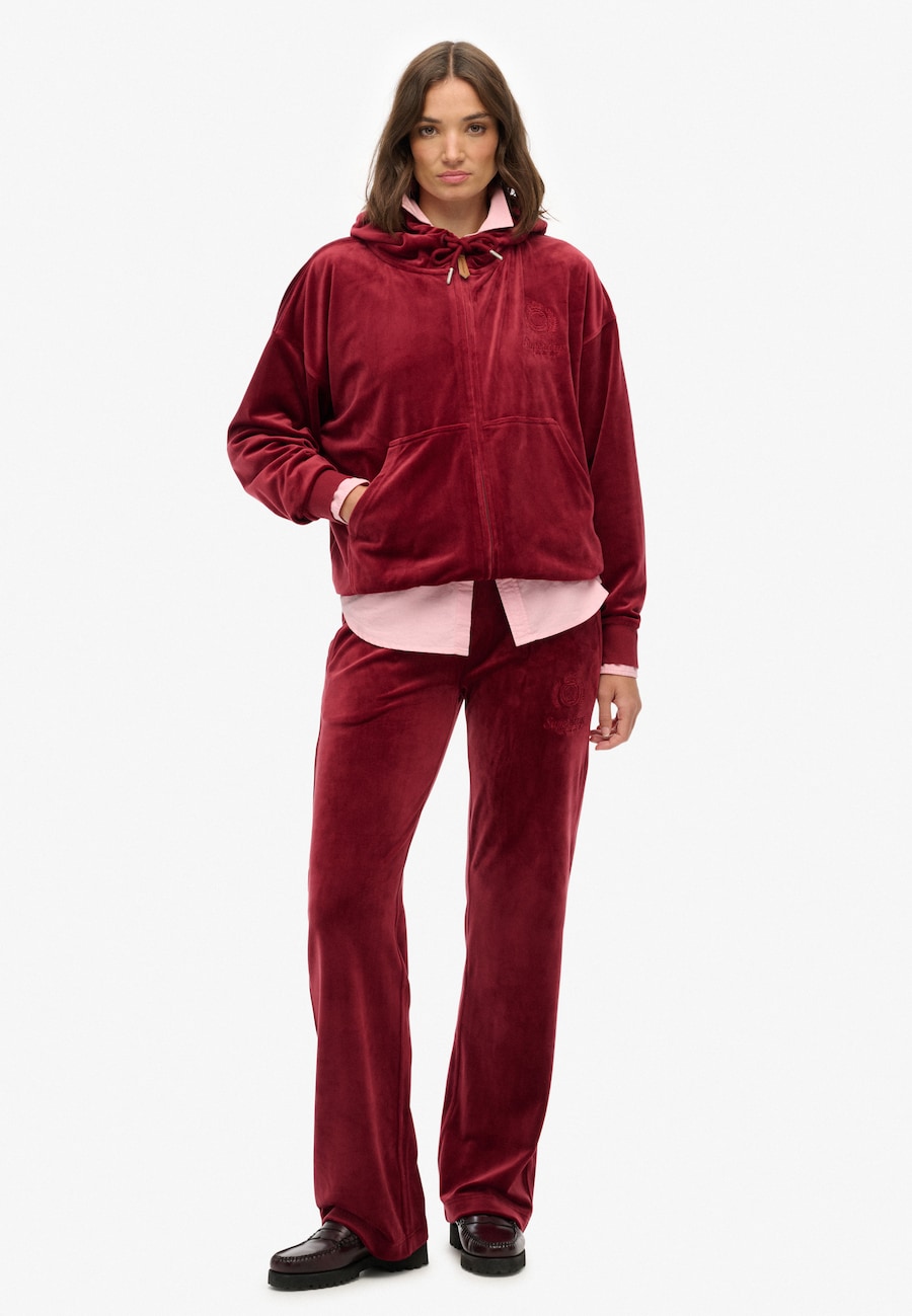 Толстовка с капюшоном на молнии Superdry Country Club, Cherry Red — фото 2