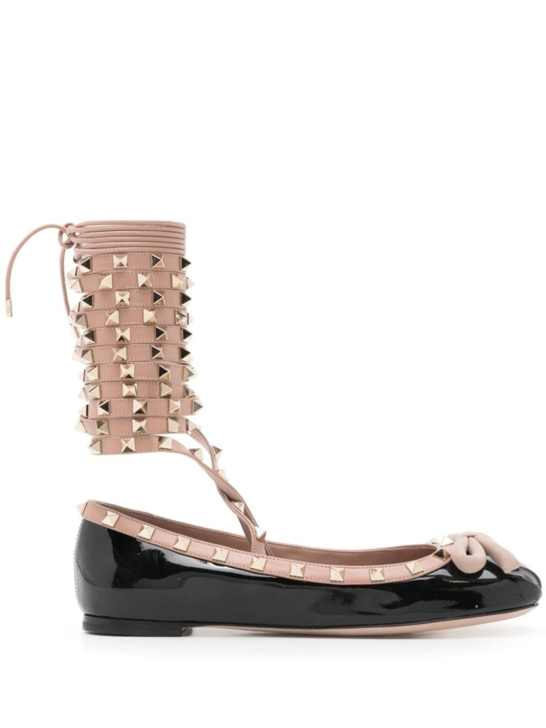 

Балетки Rockstud с завязками на щиколотке Valentino Garavani, черный