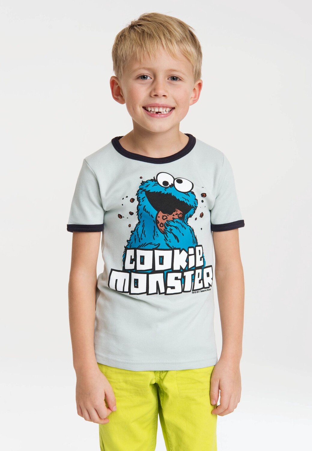 Футболка Детская Улица Сезам - Cookie Monster LOGOSHIRT, цвет Chalk Blue / Deep Navy — фото 2