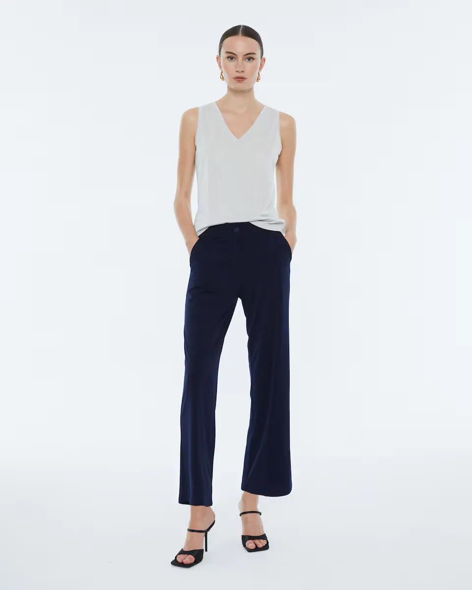 

Женские брюки-кюлоты из гладкого трикотажа Andam, темно-синий