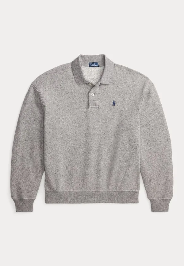 Легкая флисовая толстовка-поло с длинными рукавами Polo Ralph Lauren, Dark Vintage Heather — фото 4