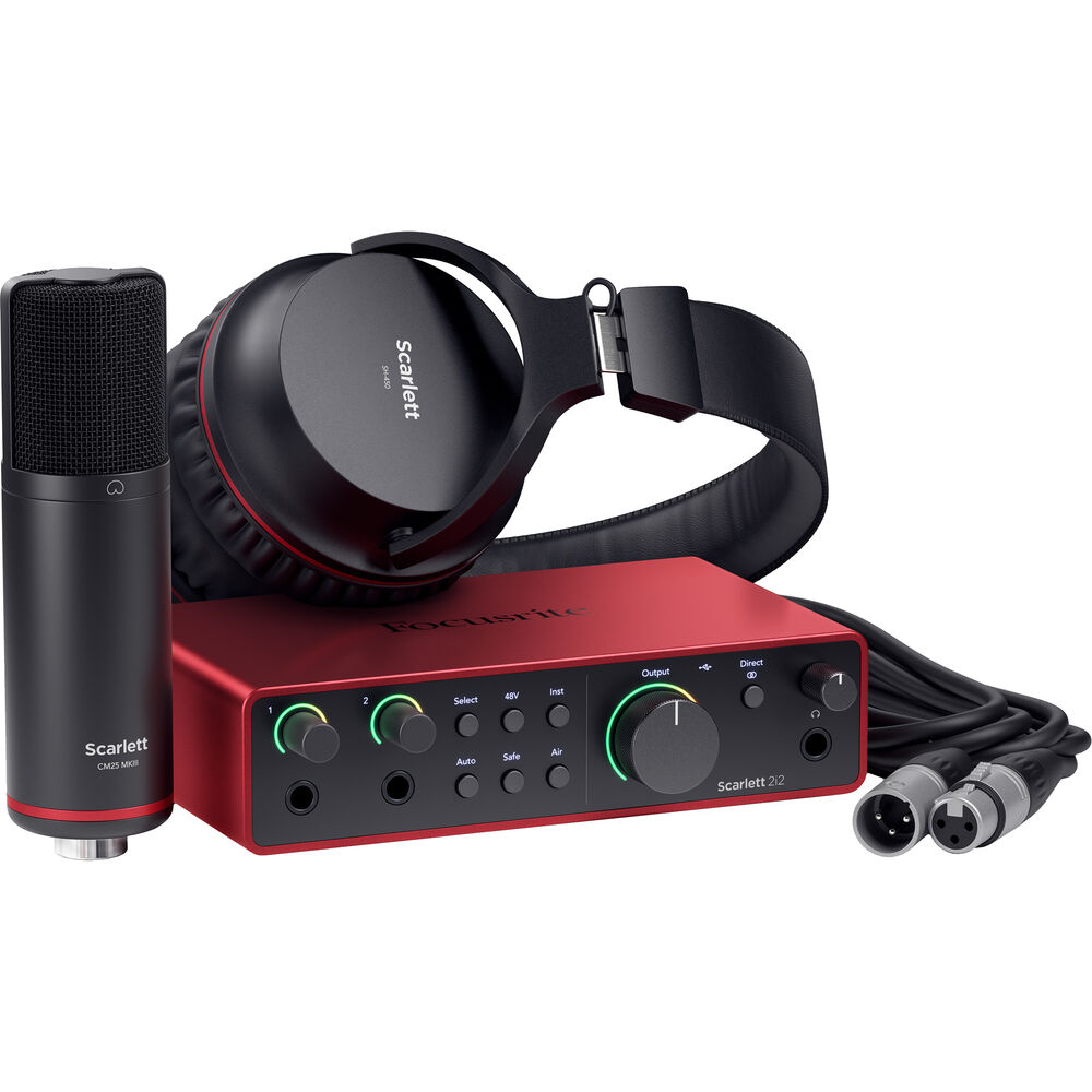 

Focusrite Scarlett 2i2 Studio USB-C аудиоинтерфейс с микрофоном и наушниками (4-го поколения)
