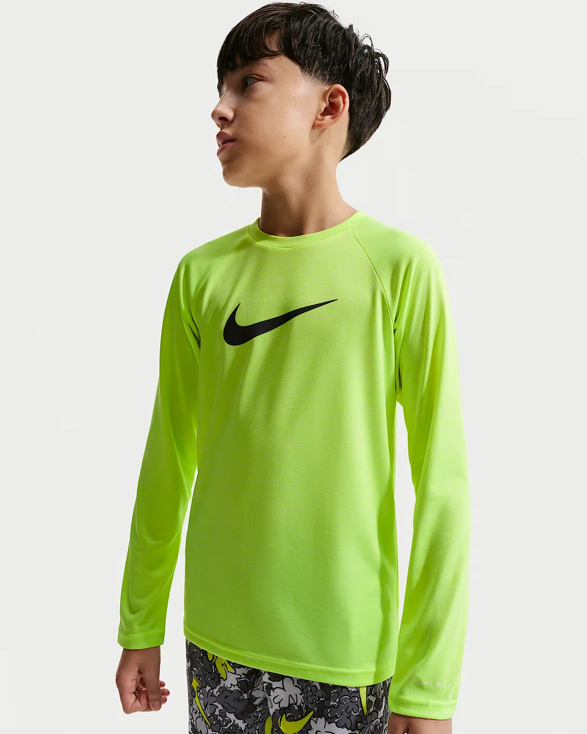 Детская (мальчиковая) длинная футболка Nike Swim Hydroguard Essential Dri-FIT UV, Volt