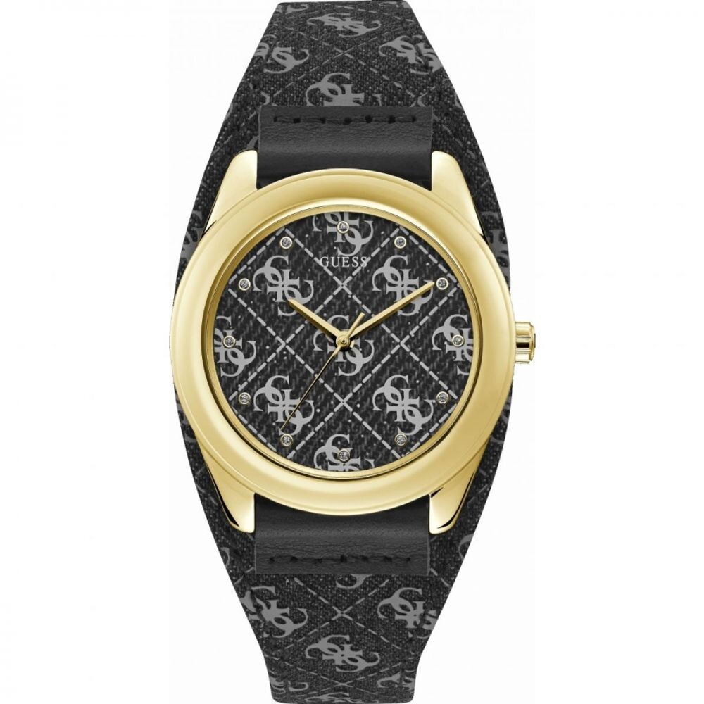 

Черные кожаные часы GUESS