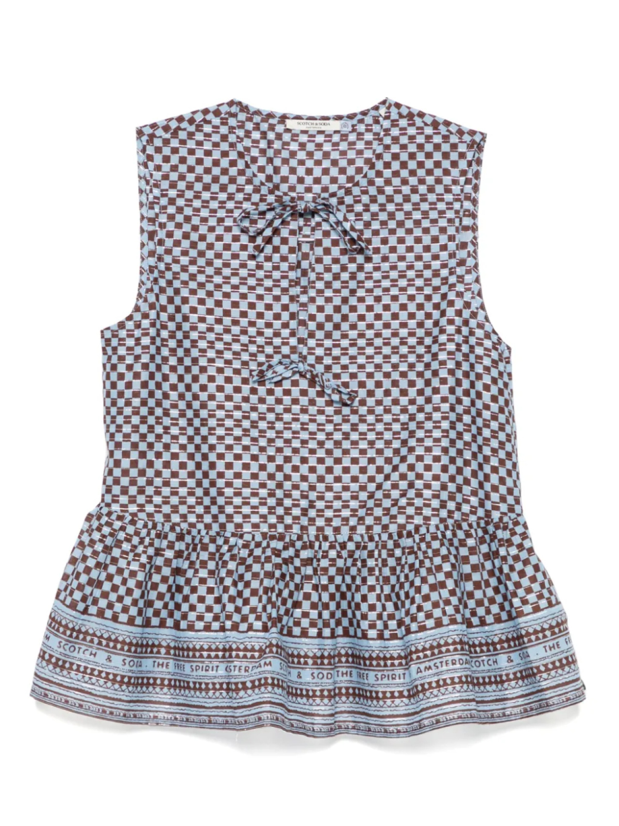

Блузка в клетку Scotch & Soda, синий