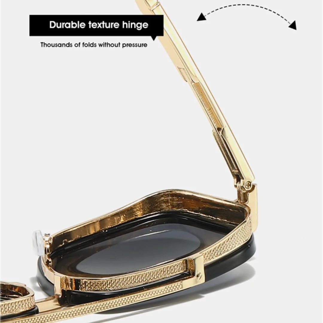 

Ретро металлические солнцезащитные очки с двойной перемычкой для женщин и мужчин, градиентный панк, защита от УФ-излучения UV400 TVTBBVV, Green Blue Yellow