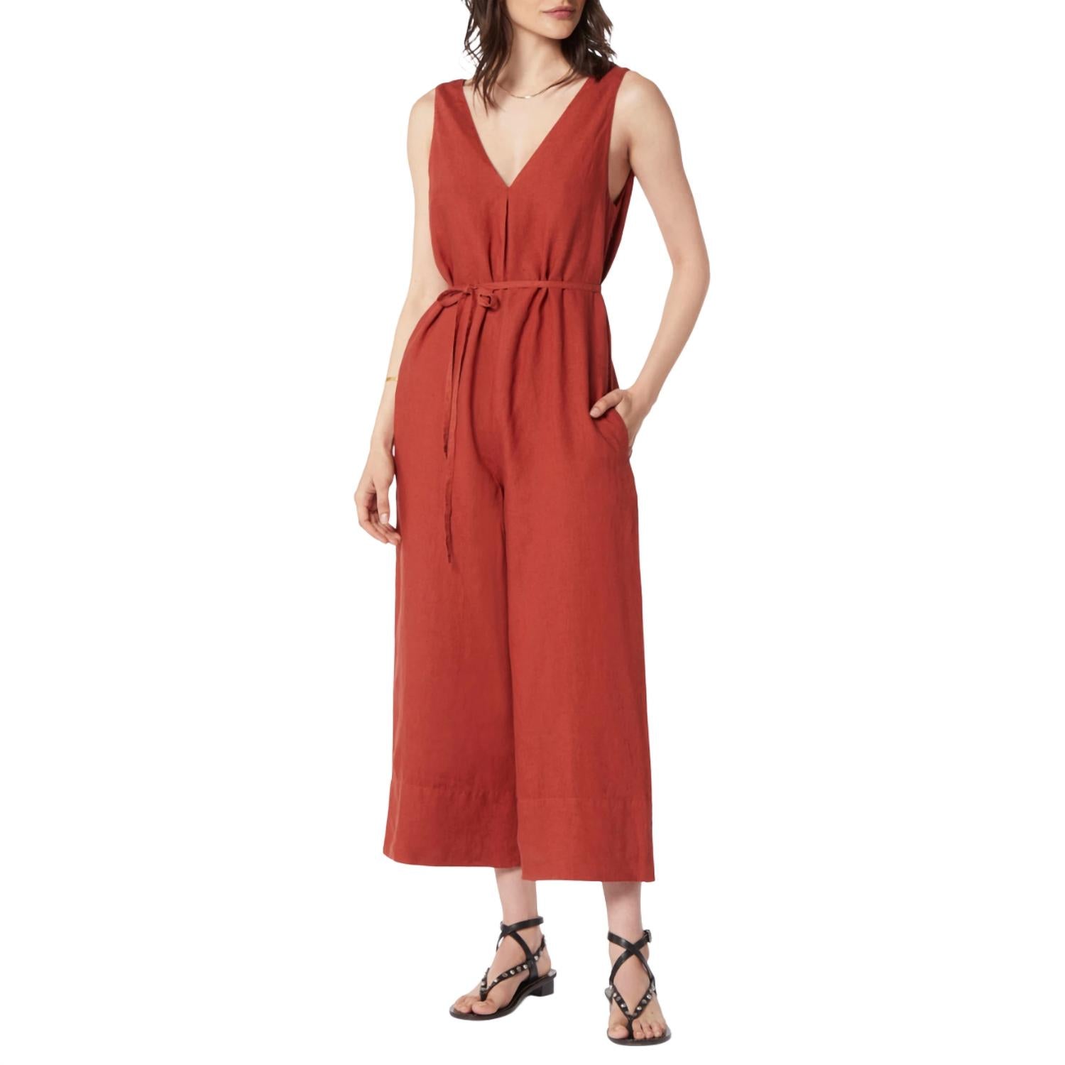 

Комбинезон из льна Brier в цвете Burnt Henna Red Joie