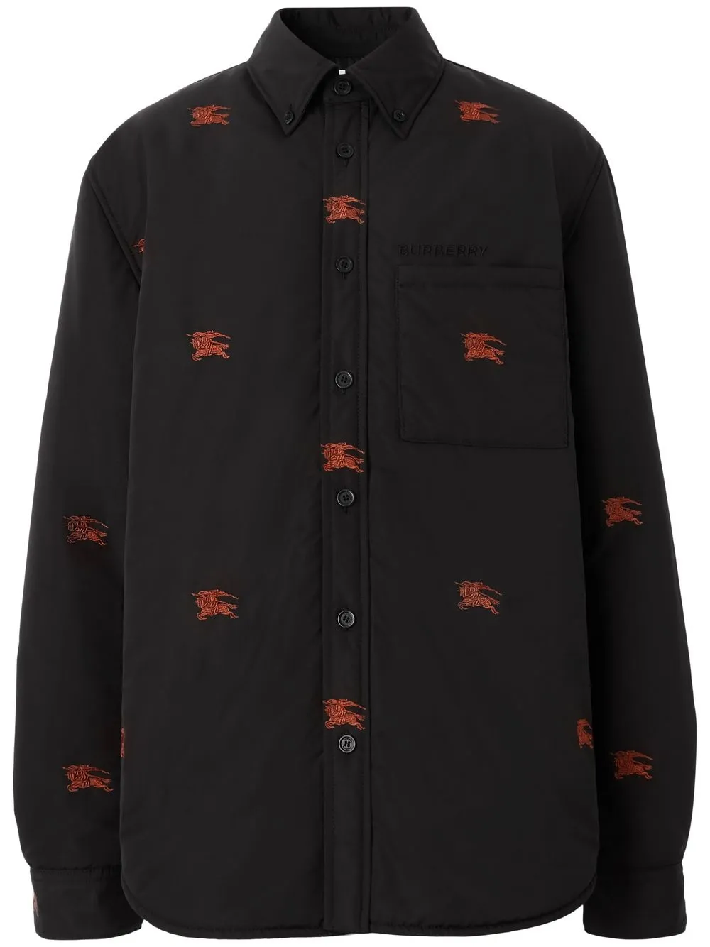 

Куртка-рубашка с вышивкой BURBERRY, черный