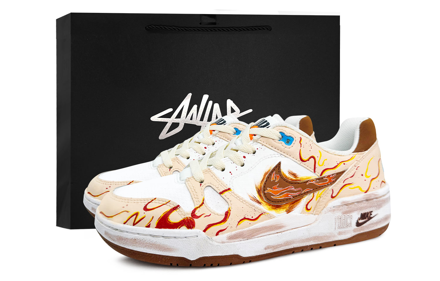 

Nike Мужские низкие скейтбордные кроссовки Full Force, красно-коричневый