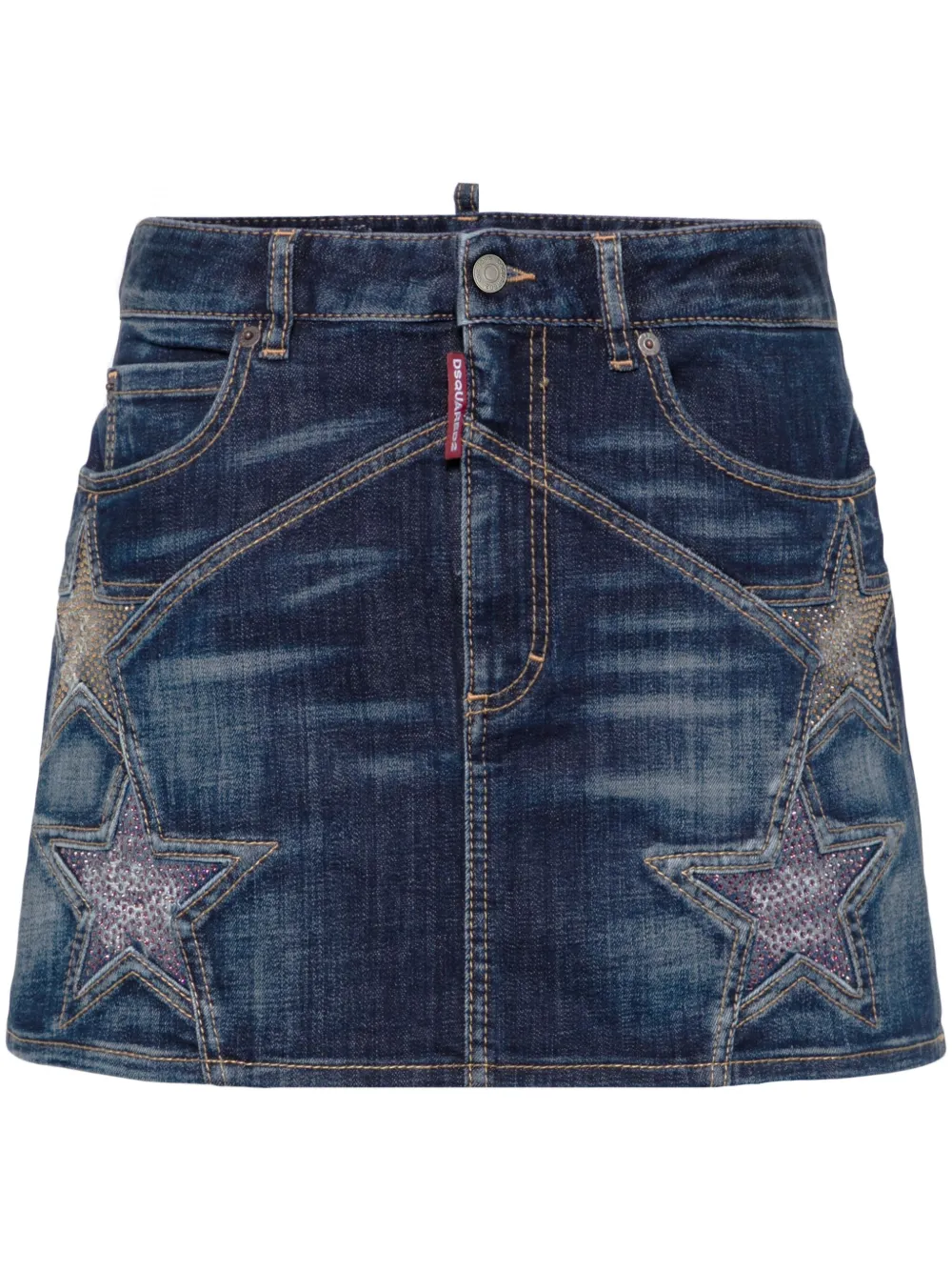 

Джинсовая мини-юбка с заклепками DSQUARED2, синий