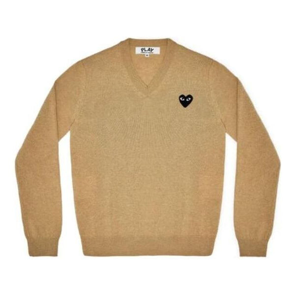 

Свитер v-neck l/s t-shirt black emblem 'beige' Comme Des Garcons Play, бежевый