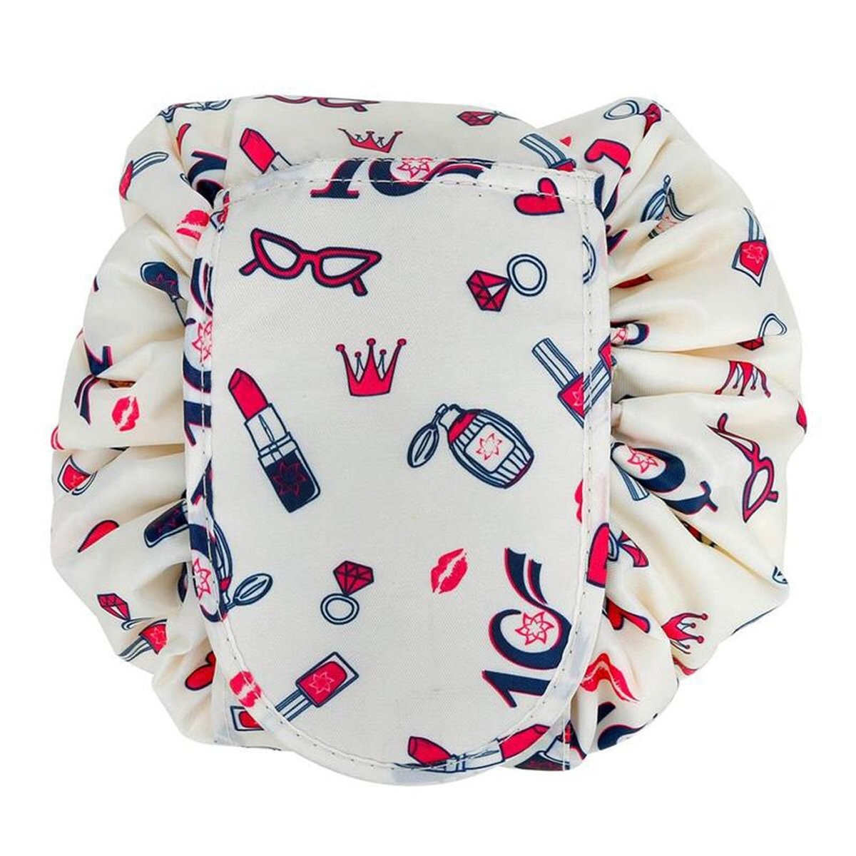 

Intirilife, Круглая косметичка One Step на шнурке, Creme Girly Motive, цвет розовый
