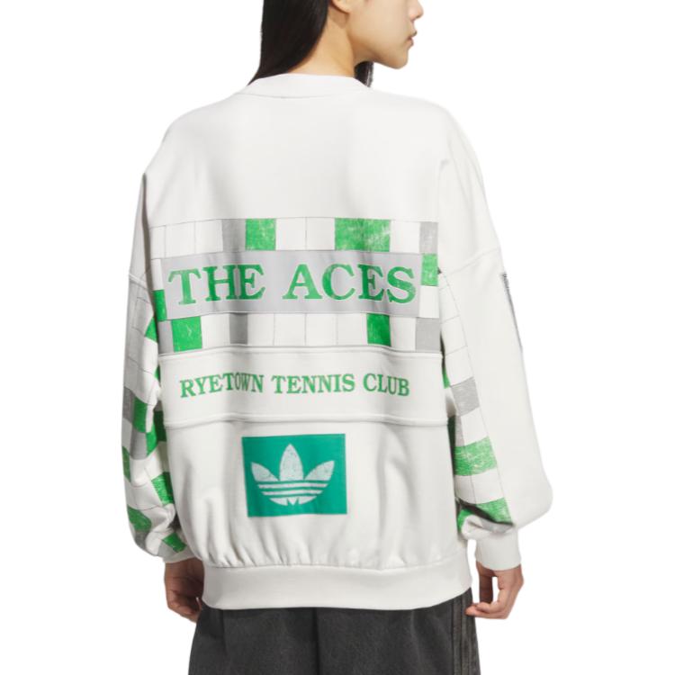 Свитшот Unisex Adidas Originals, белый/зеленый — фото 4