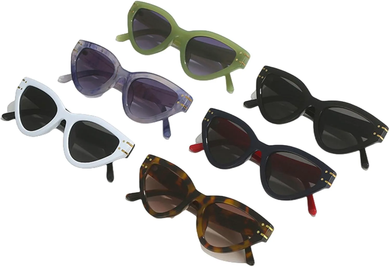 

Винтажные солнцезащитные очки «кошачий глаз» для женщин и мужчин, модные очки, солнцезащитные очки для защиты от УФ-излучения на открытом воздухе VVTWSSW, Green-gray