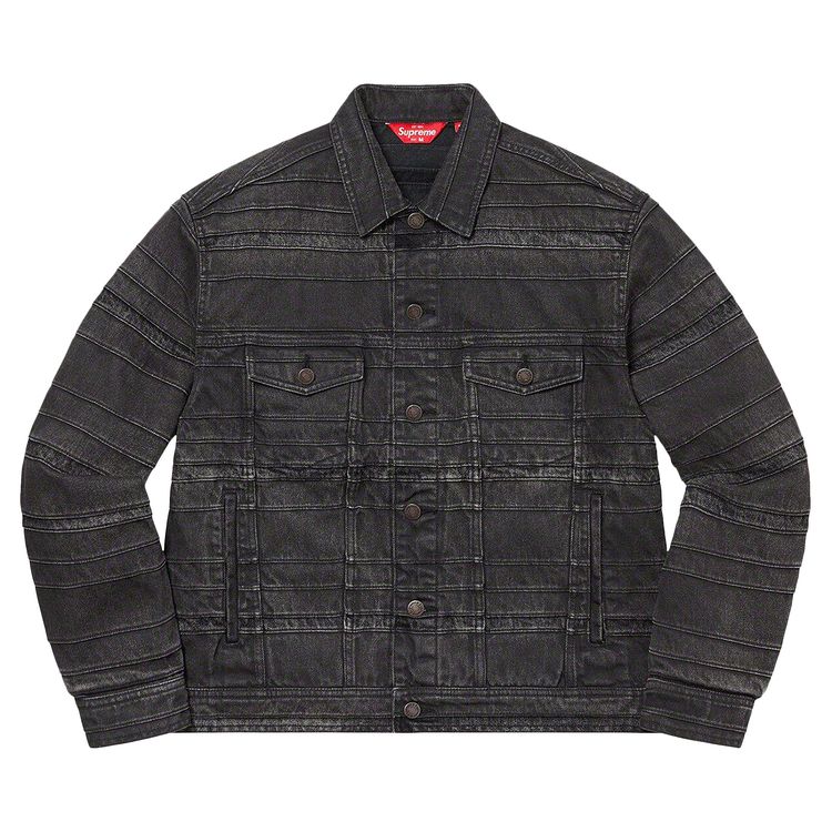 

Куртка Supreme Layered Denim Trucker Jacket 'Black', черный