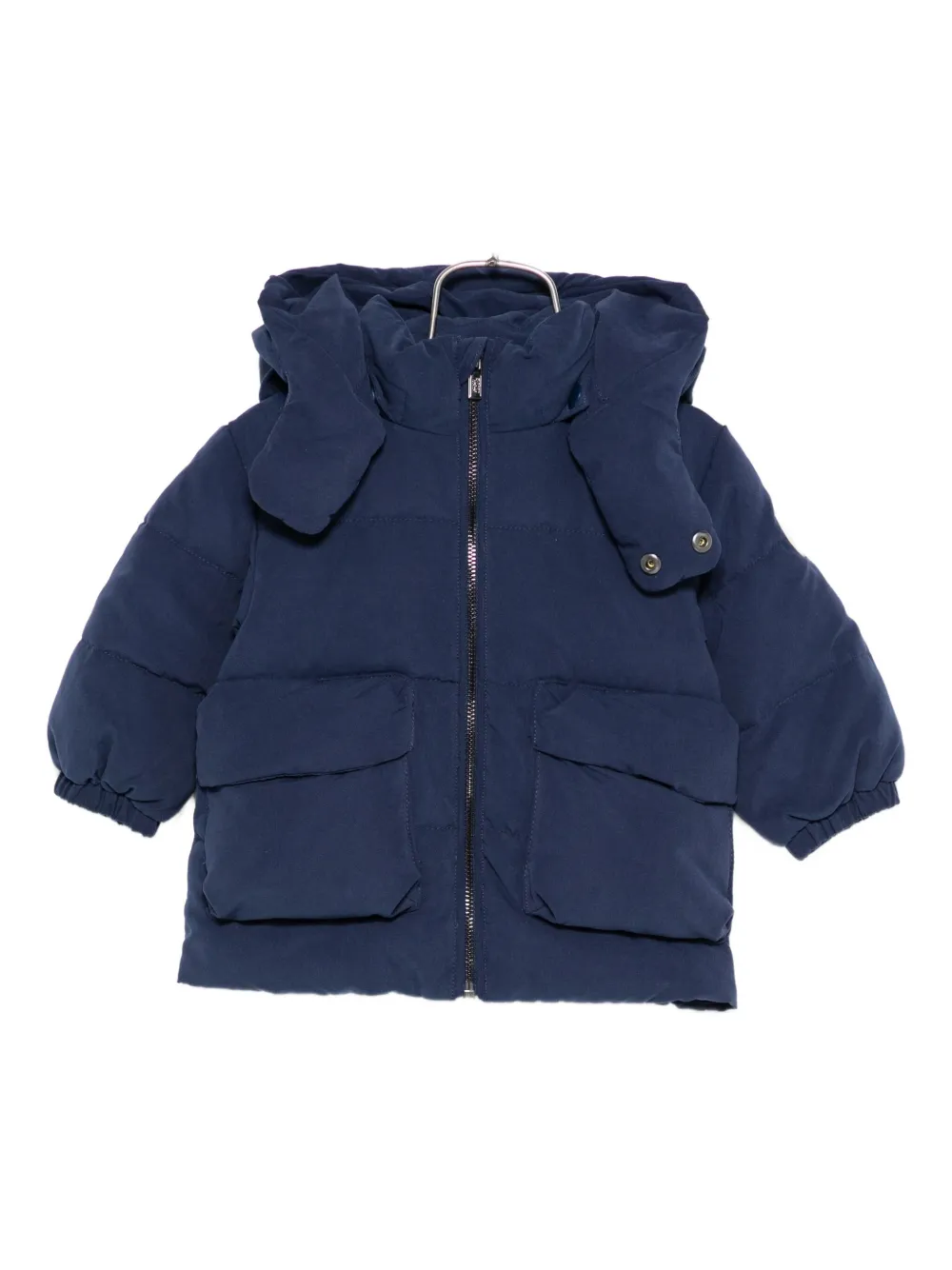 

Утепленный пуховик с капюшоном Emporio Armani Kids, синий