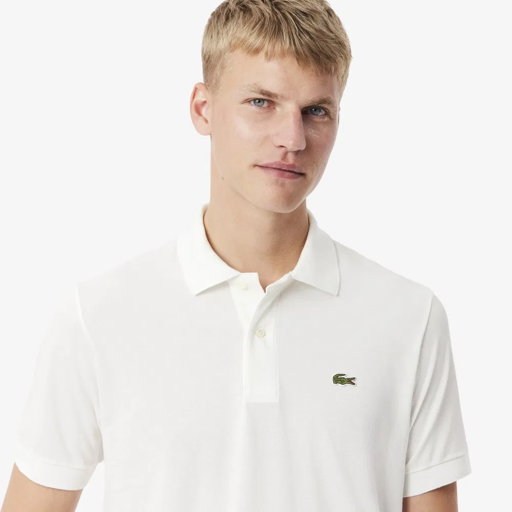 Футболка-поло Lacoste мужская белый классическая — фото 2
