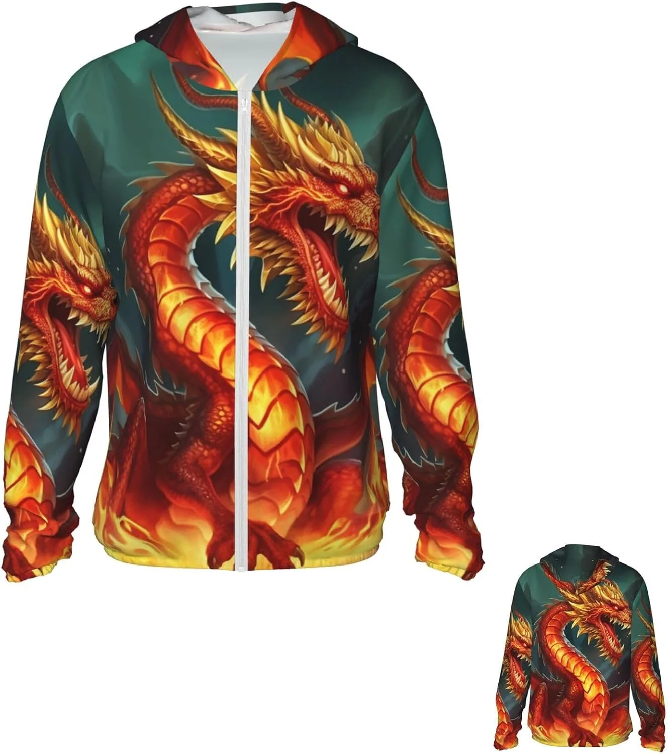 

Куртка-толстовка Dragon King in Fire с защитой от солнца UPF 50+ PPTHSNVB