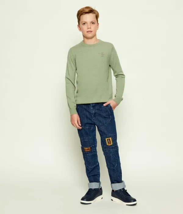 Свитер regular fit Aeronautica Militare, зеленый — фото 2