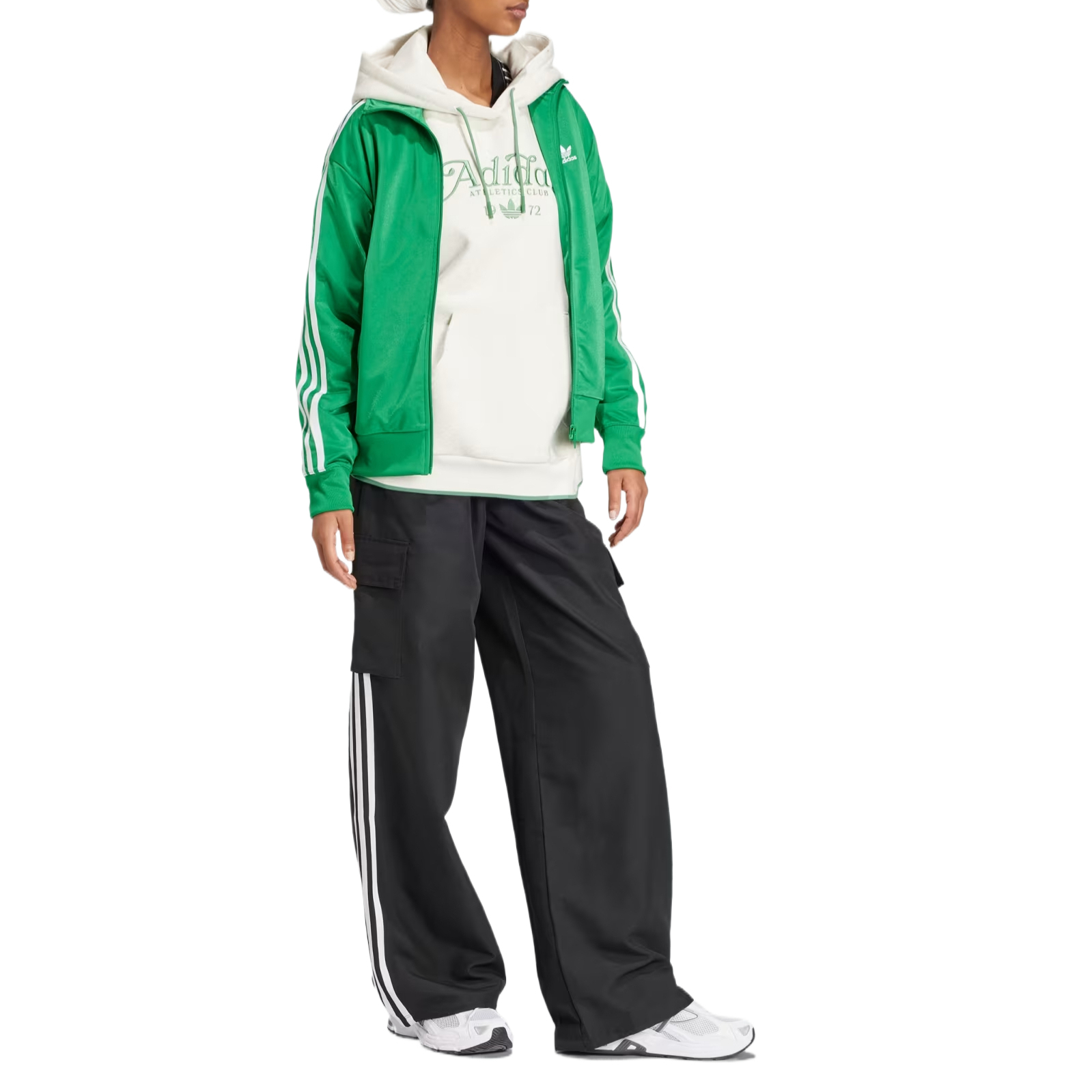 Графический свободный худи свитшот women's Adidas Originals, белый — фото 4