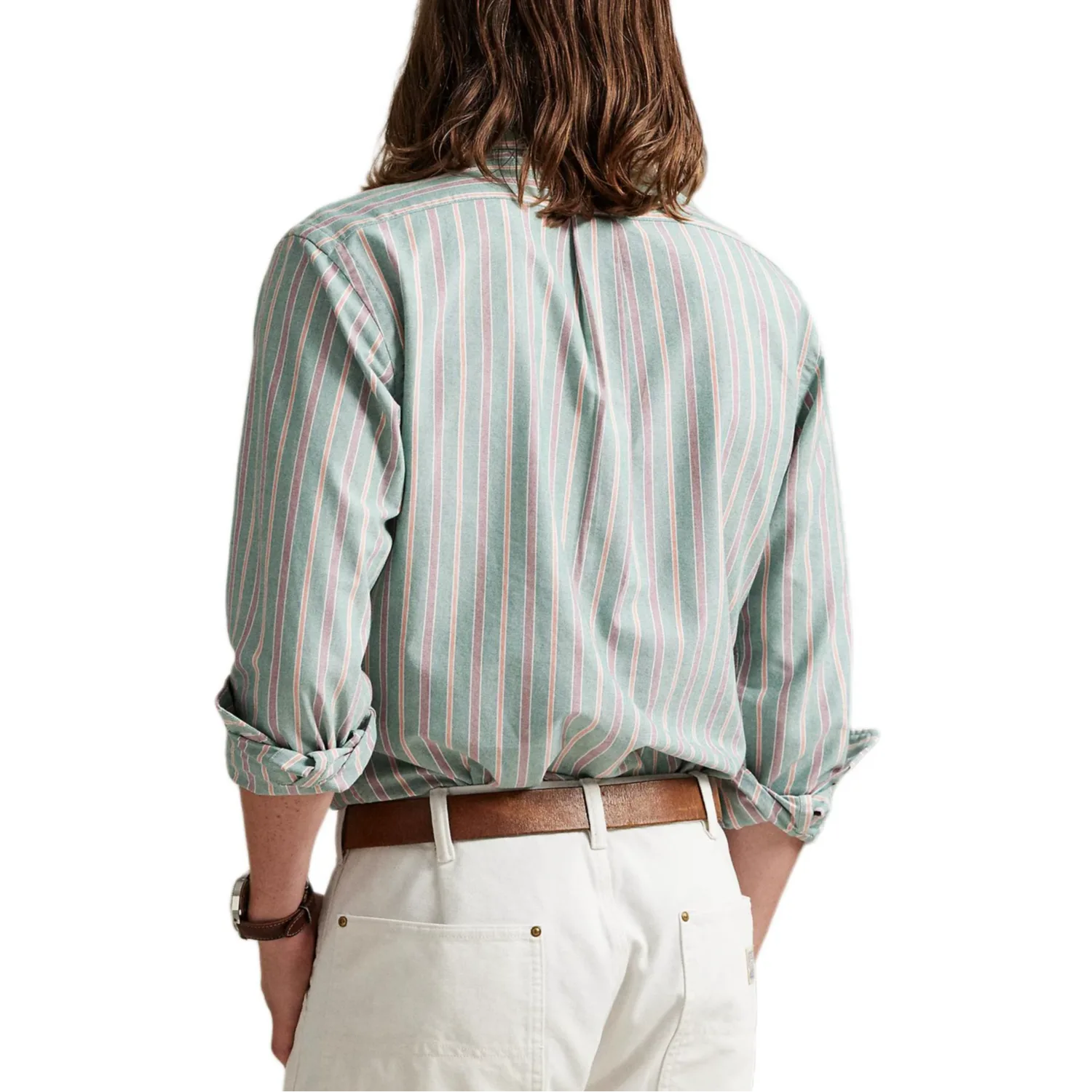 Полосатая рубашка Polo Ralph Lauren, Green Red Multicolor — фото 3