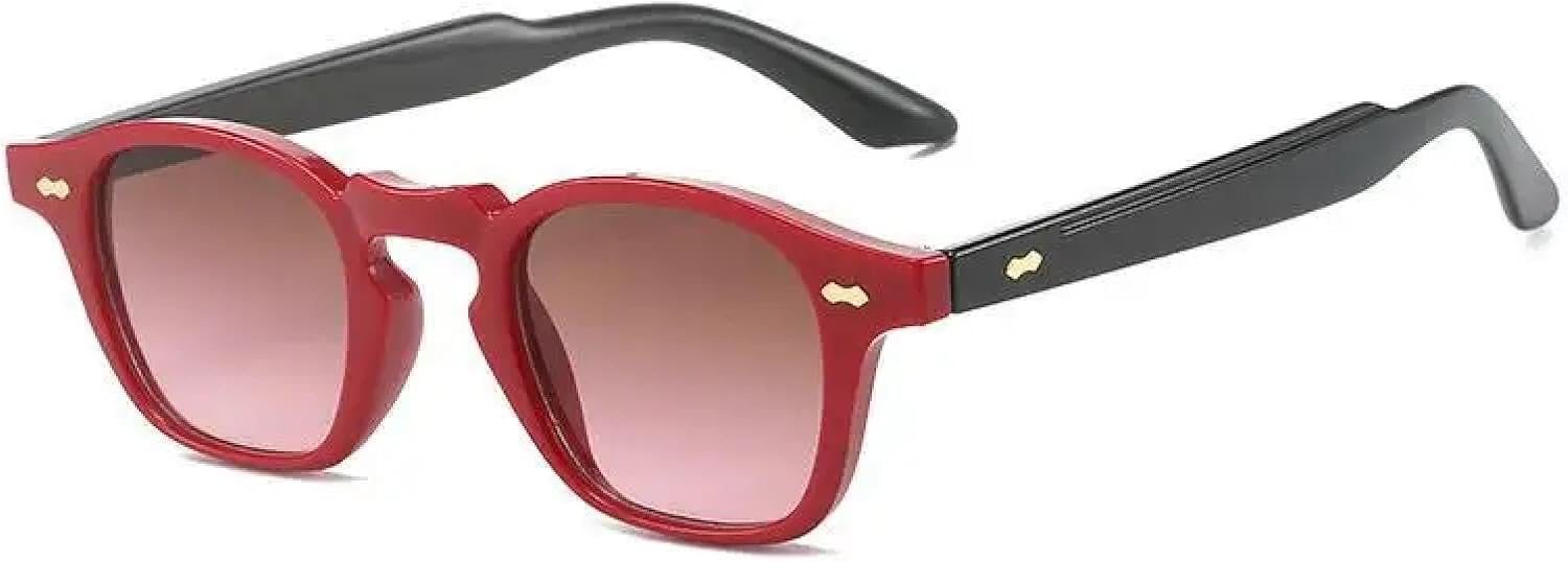 

Солнцезащитные очки Rivets для женщин, стильные панк-очки сине-фиолетового цвета, солнцезащитные очки для мужчин с градиентным переходом цвета, защита от УФ-излучения UV400 DSVIGF, Red Tea