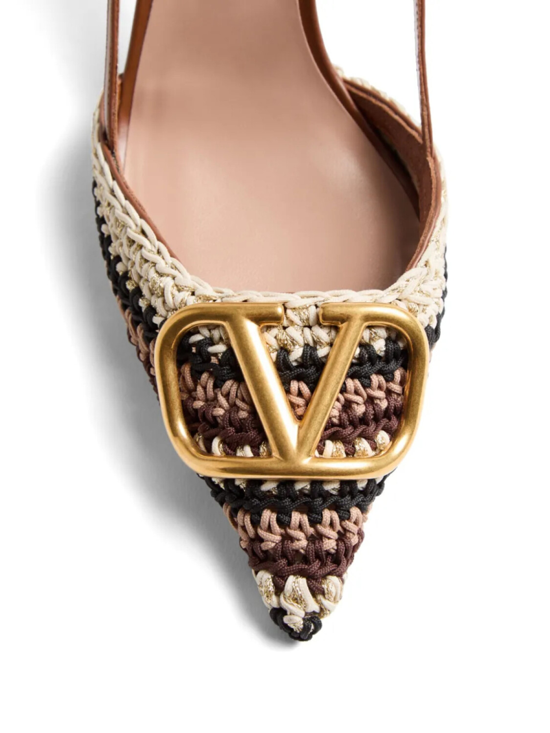 Valentino Garavani туфли с ремешком на пятке и логотипом VLogo Signature, нейтральный — фото 4