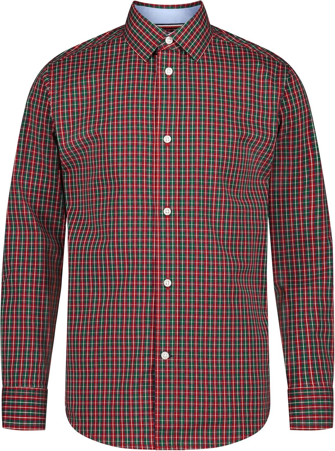 

Рубашка Tommy Hilfiger для мальчиков с длинными рукавами, узором, воротником, застежкой на пуговицы, манжетами и отложным воротником, Chili Pepper Check