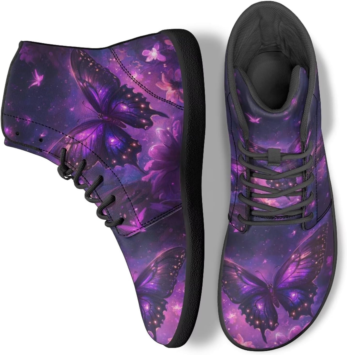 

Женские высокие кроссовки-бабочки для ходьбы из искусственной кожи, беговые кроссовки, спортивные кеды Ecaestolph, сиреневый