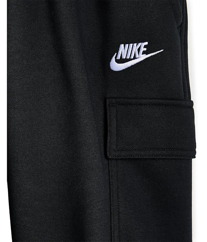 Штаны Nike Kids NSW Club Fleece Cargo, Black/Black/White — фото 3