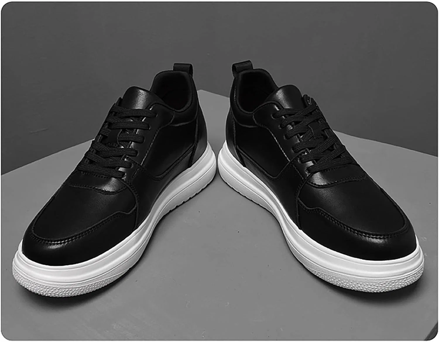 Кроссовки Generisch Schuhe mit Erhöhungen für Herren, 6/8/10 cm, Unisex, höhenverstellbar, lässige Schuhe mit Erhöhungen, rutschfeste, atmungsaktive Turnschuhe mit Erhöhungen, Schnürschuhe, Schwarz — фото 2