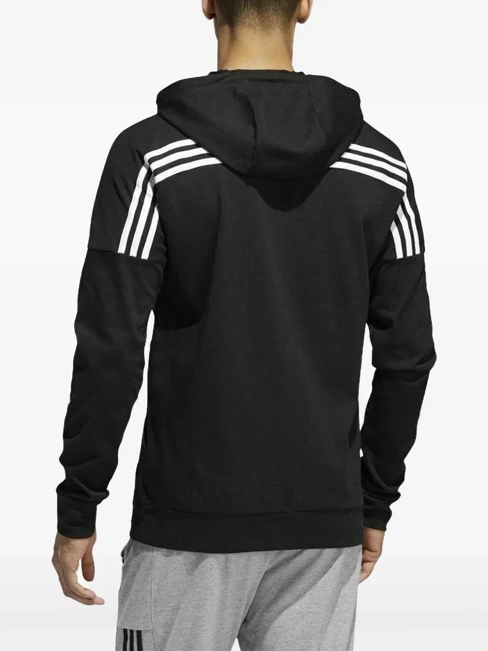 Толстовка с капюшоном на молнии Adidas, черный — фото 2