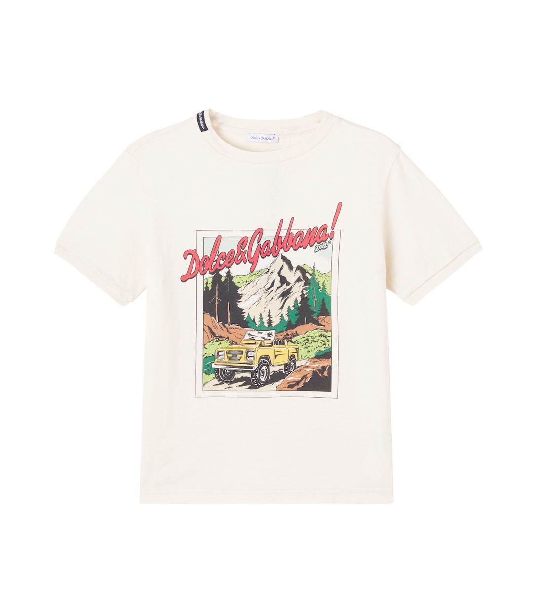 

Футболка из хлопкового джерси с принтом Dolce&Gabbana Kids, кремовый
