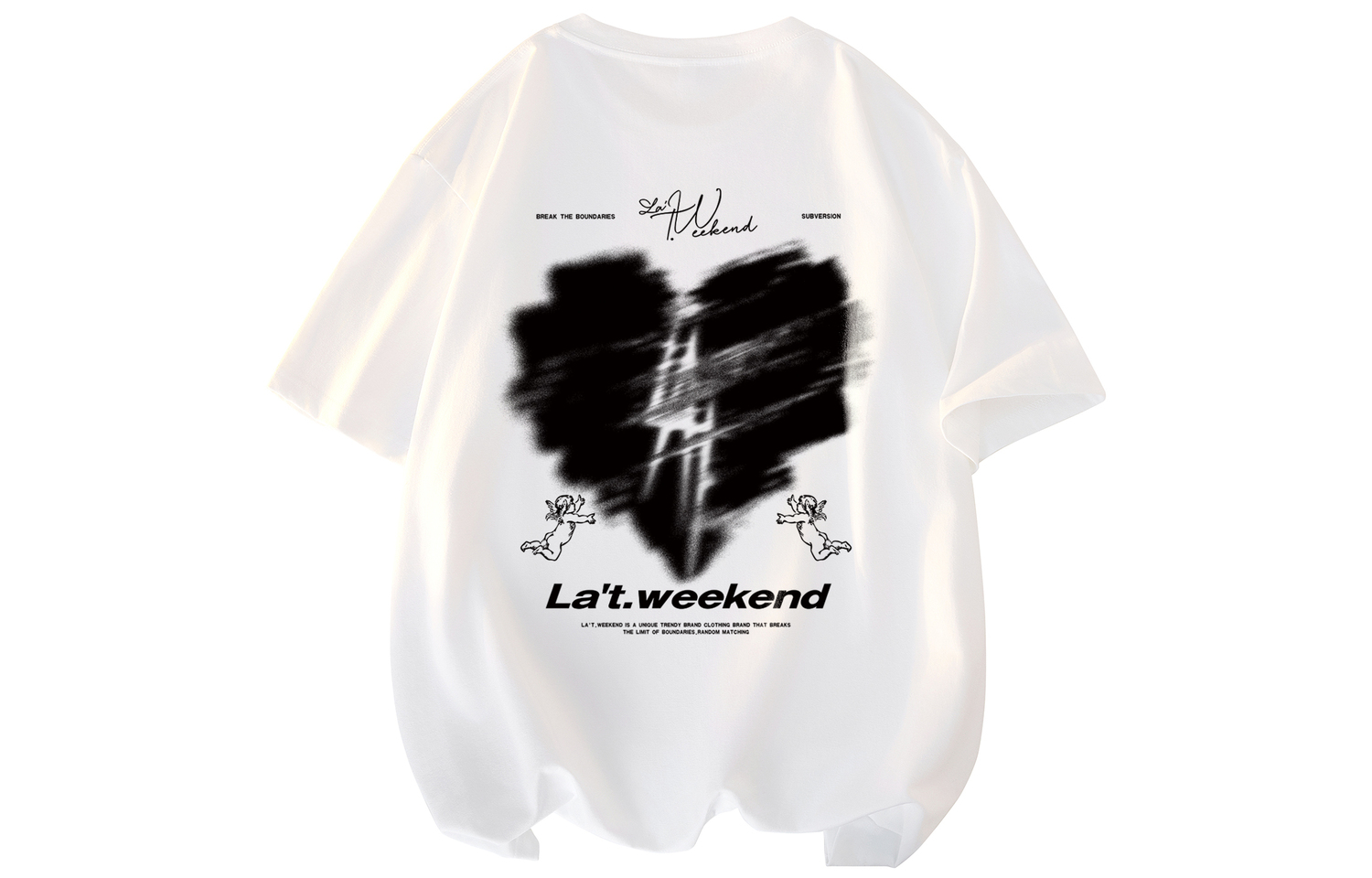 

Футболка унисекс LA'T.WEEKEND, бело-серая