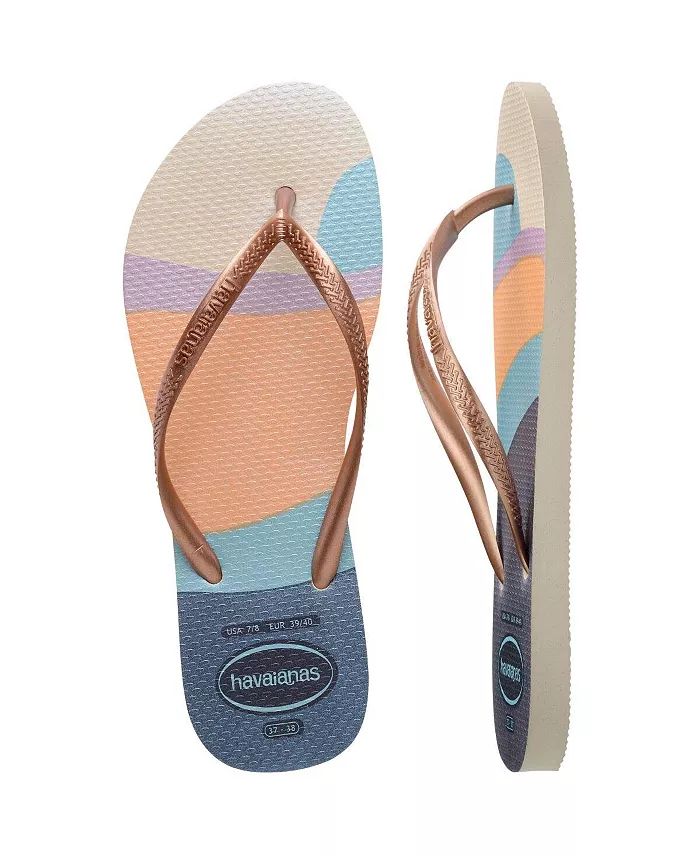 Женские сандалии Palette с круглым носком и узкой колодкой Havaianas, коричневый/бежевый — фото 4