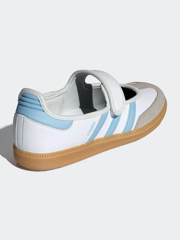 Балетки samba jane j с ремешком на щиколотке Adidas Originals, Ftwr White/Clear Sky/Gum — фото 4